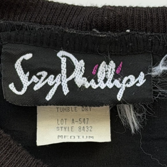 Vintage‎ Sassy Phillips Sweatshirt Womens Medium Black Dolman Floral Pearl 80s - Picture 12 of 16